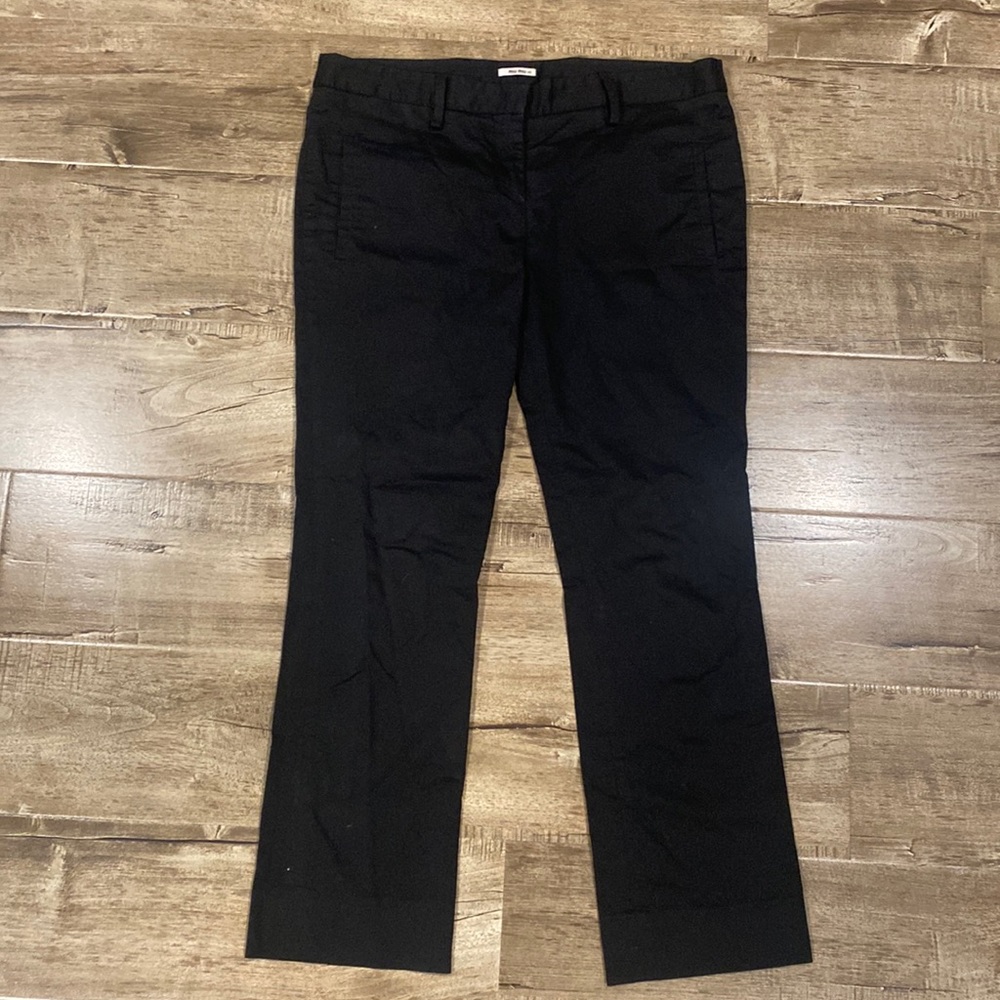 Miu Miu Black Flat Front Pants